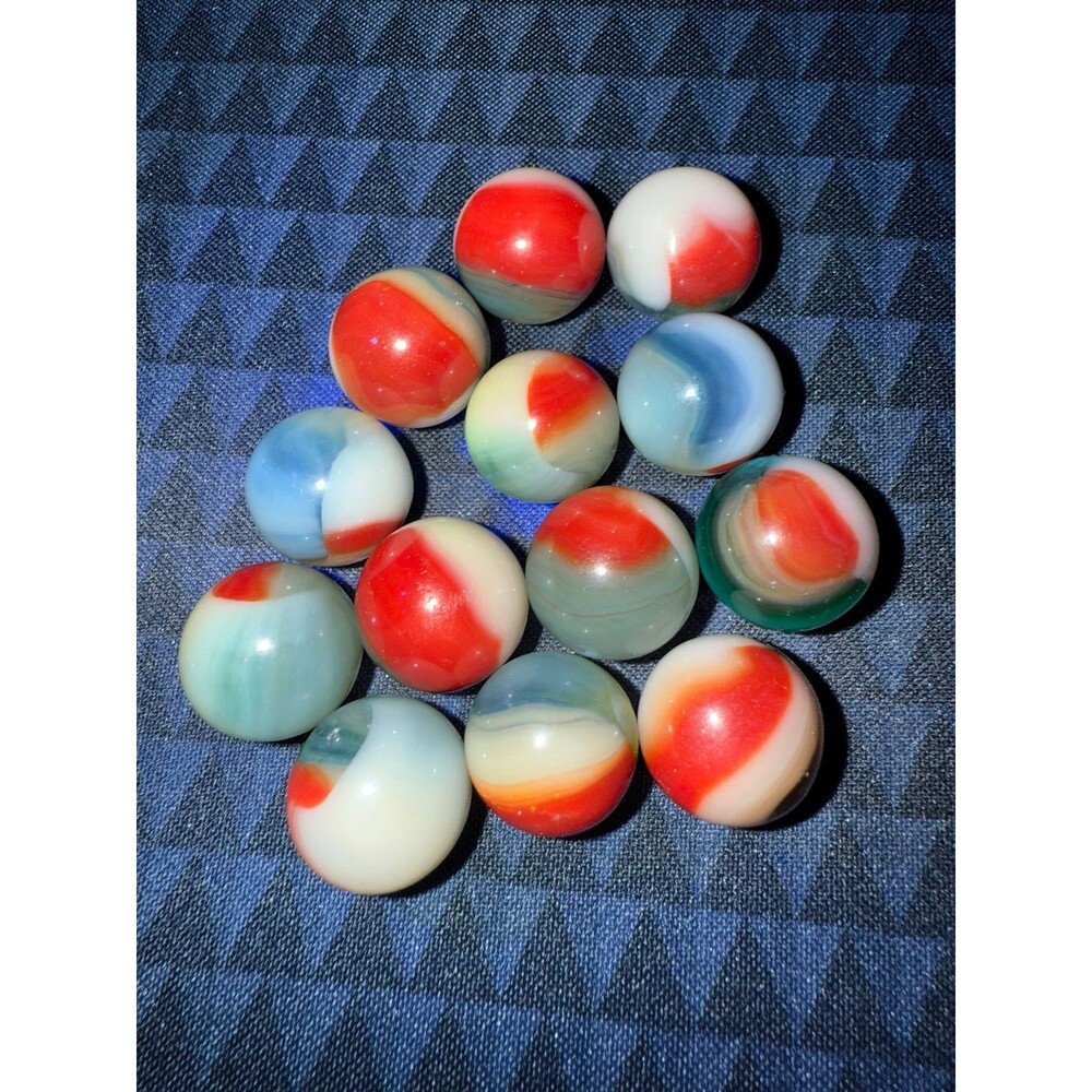 Vintage Alley Akro Agate Peltier Christen Swirl Glass Marble lot Of 13 - Picture 8 of 12